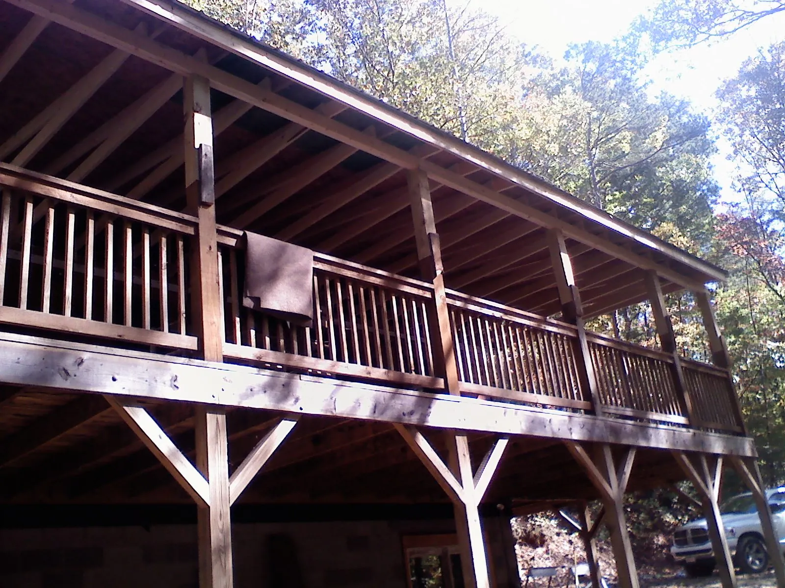 Timber framing under a new elevated porch and deck — Roof Leak Repair in American Canyon by Roofing Brothers